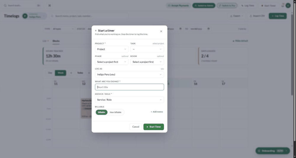 Starting a timer, then stopping it with Stop & log