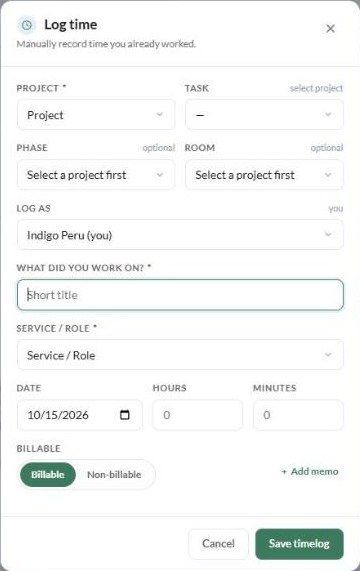 Log time dialog