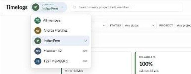 Viewing selector with All members and each team member