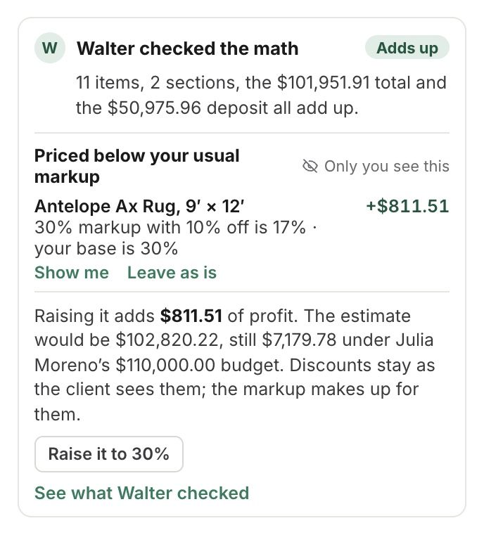 Walter checked the math, and Before you send shows nothing to fix