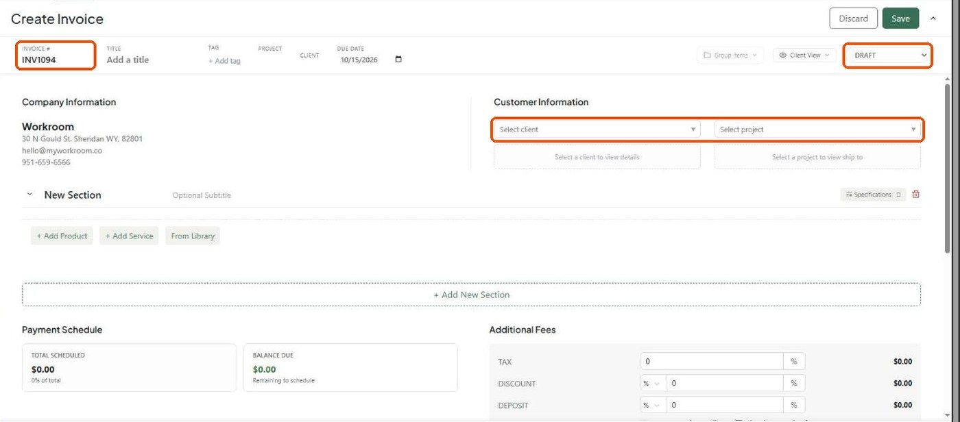 New invoice editor