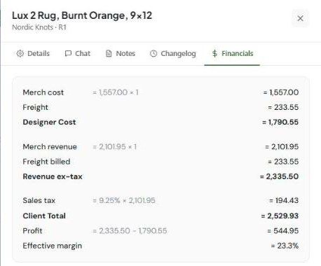 Financials tab