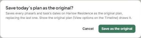 Save today's plan as the original confirmation