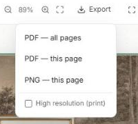 The Export menu