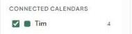 A connected calendar in the Calendar filter panel