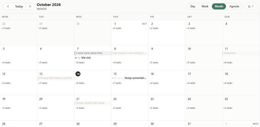 Dragging a meeting from Thursday 15 to Friday 16 in Month view; the time stays at 9:15